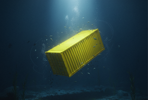 O mar esconde mais de mil contêineres por ano.